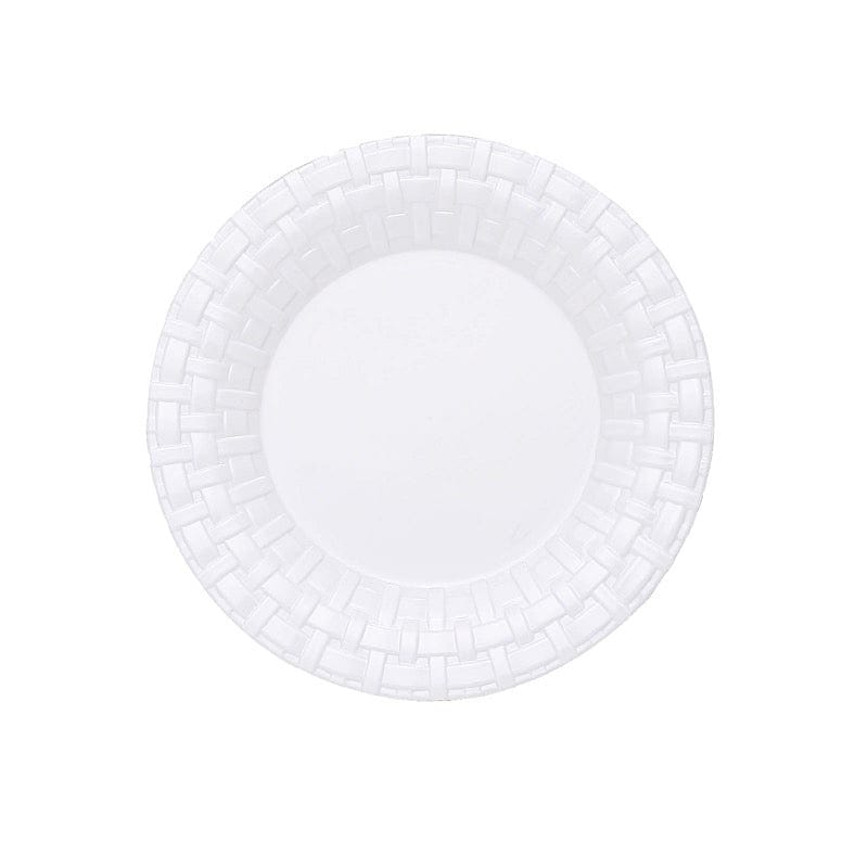 10 pcs Disposable Clear Plastic Dessert Plates with Basketweave