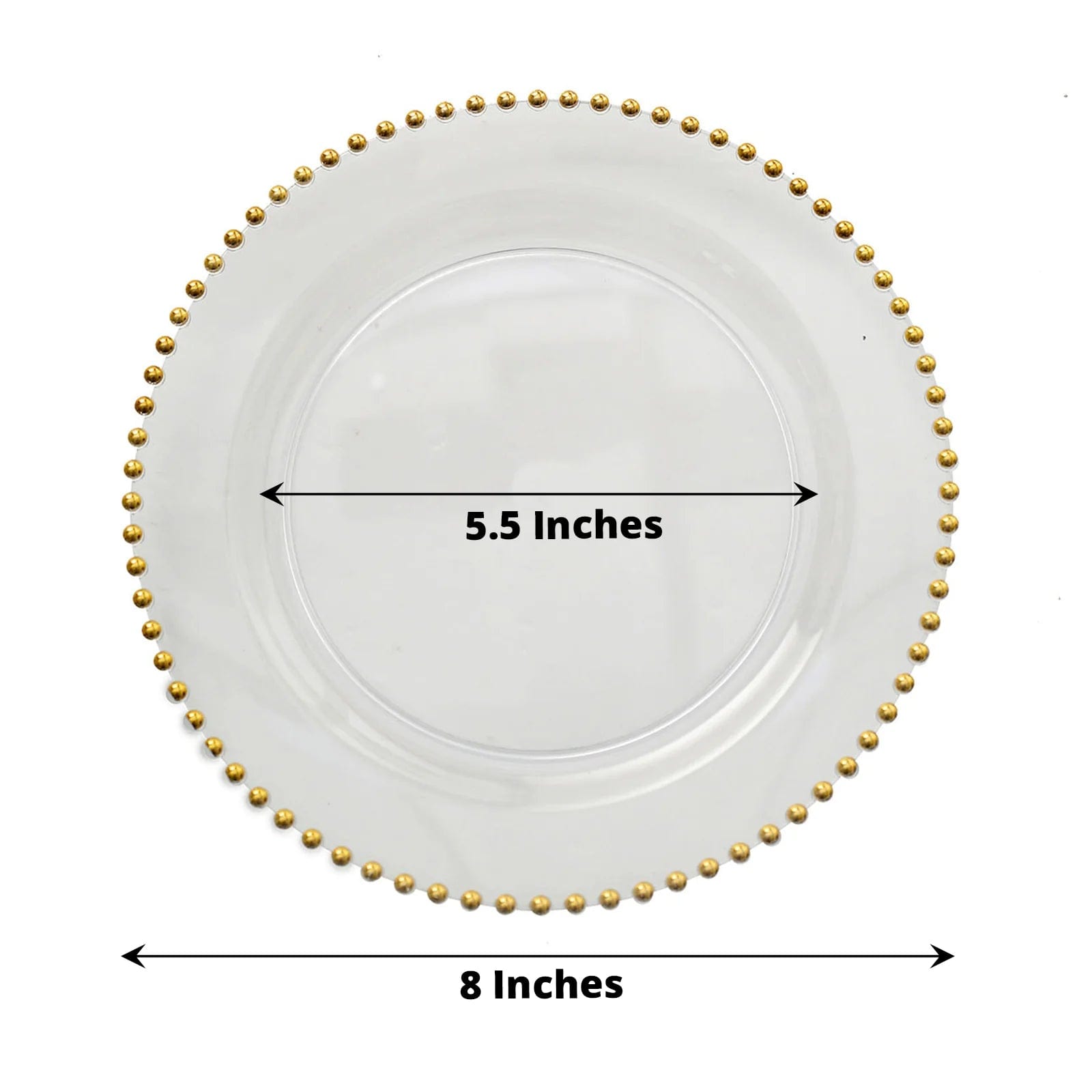 10 Round Disposable Plastic Salad and Dinner Plates with Beaded Trim