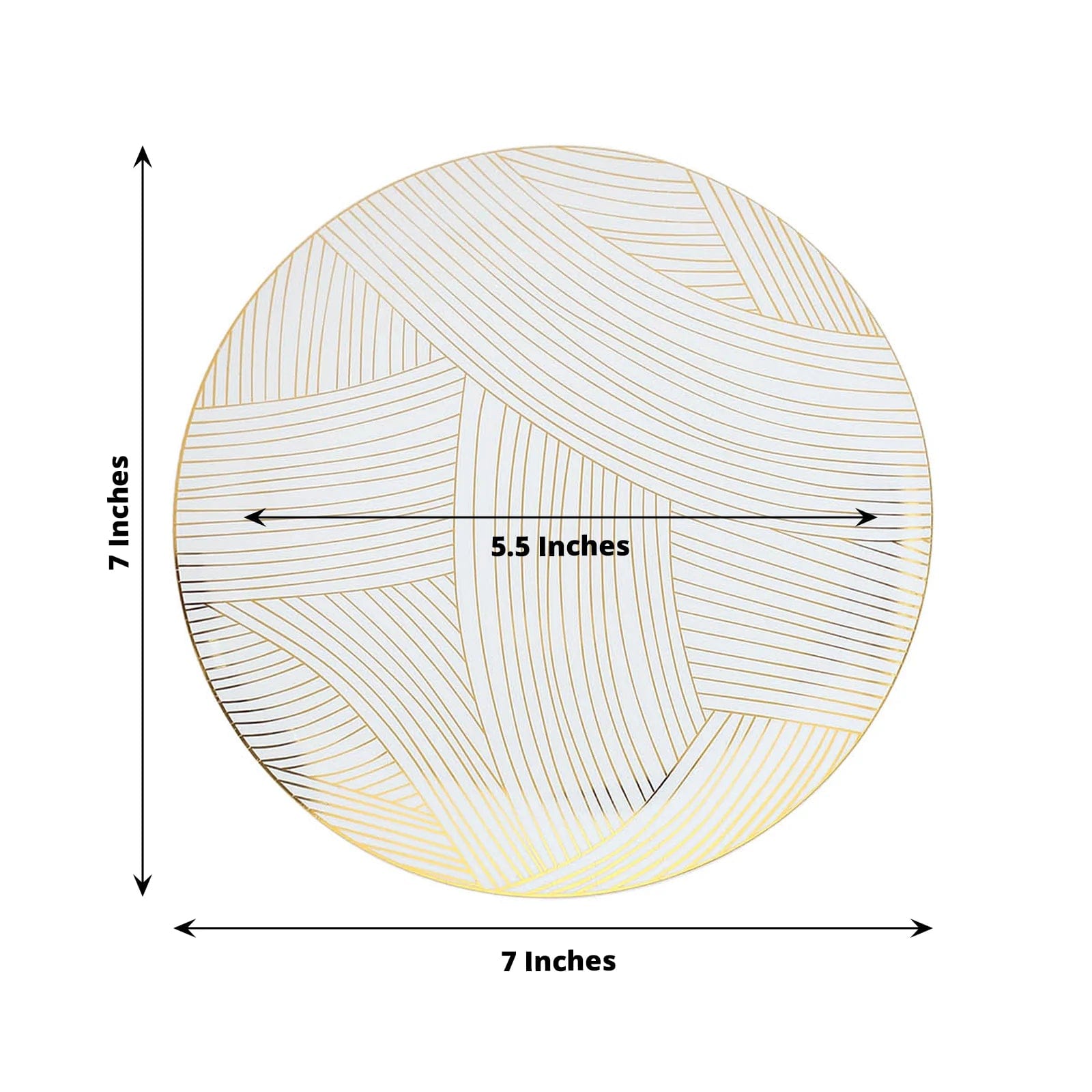 10 Round Disposable Salad and Dinner Plastic Plates with Wave Brush Strokes