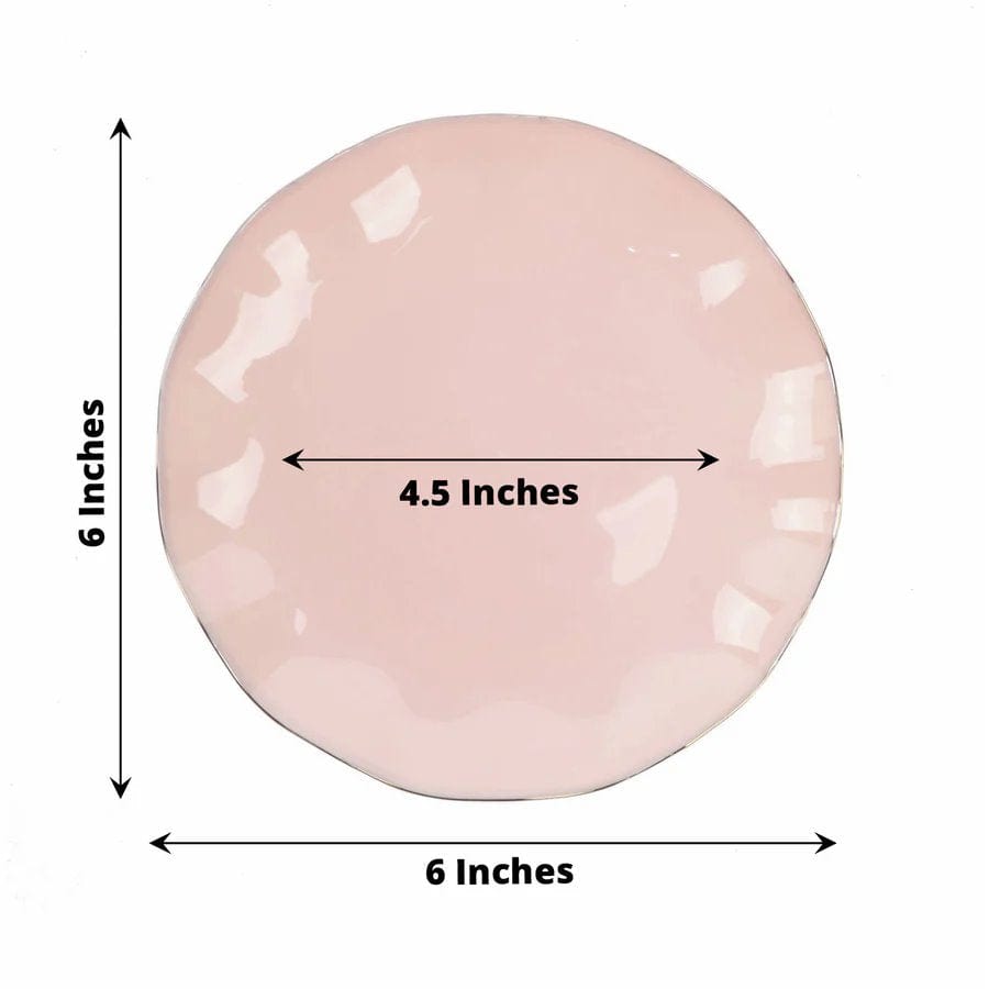 10 Round Disposable Salad Dinner Plastic Plates with Gold Wavy Trim