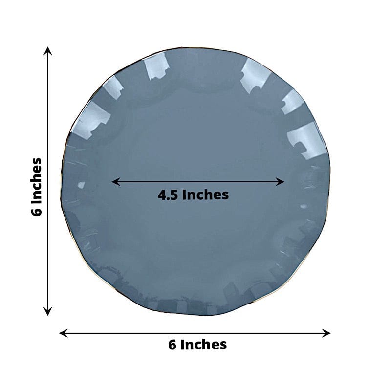 10 Round Disposable Salad Dinner Plastic Plates with Gold Wavy Trim