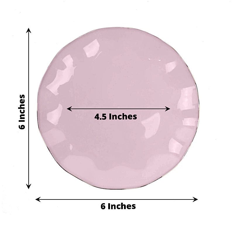 10 Round Disposable Salad Dinner Plastic Plates with Gold Wavy Trim