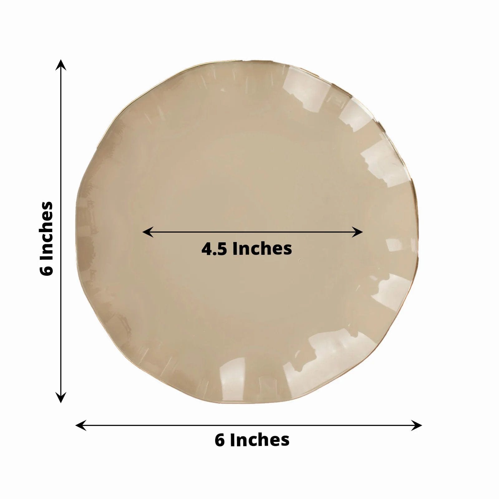 10 Round Disposable Salad Dinner Plastic Plates with Gold Wavy Trim