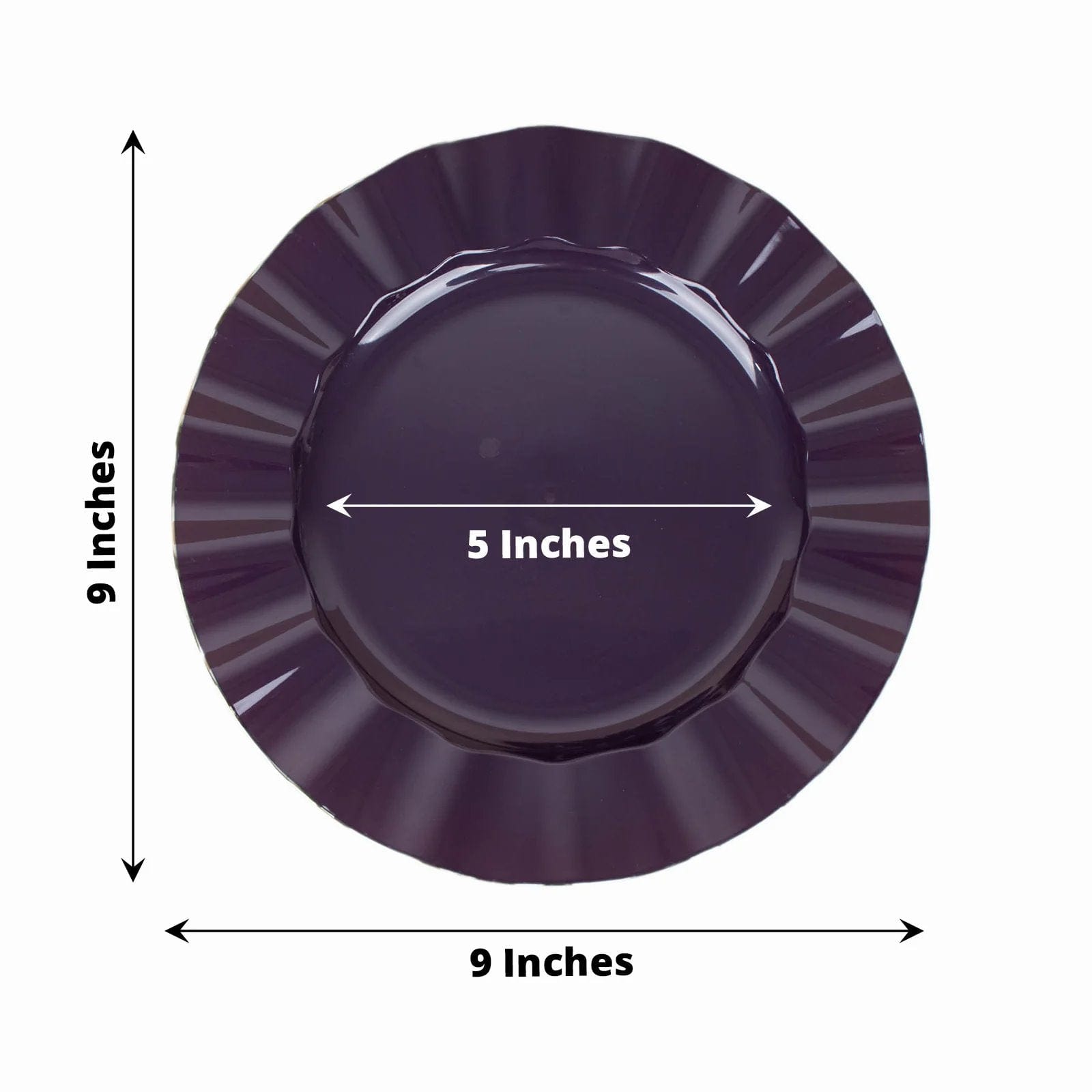 10 Round Disposable Salad Dinner Plastic Plates with Gold Wavy Trim