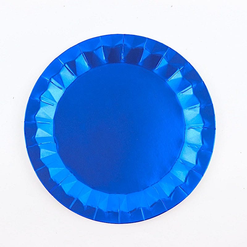 25 Geometric Round Metallic Disposable Dinner Salad Paper Plates