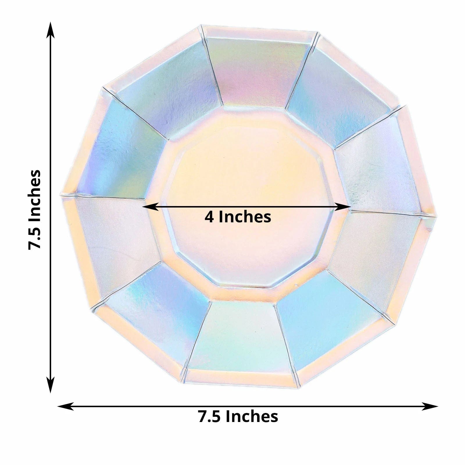 25 Iridescent Decagon Disposable Paper Salad Plates
