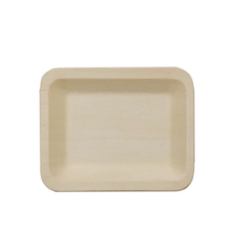 25 pcs Natural Birch Wooden Rectangle Plates