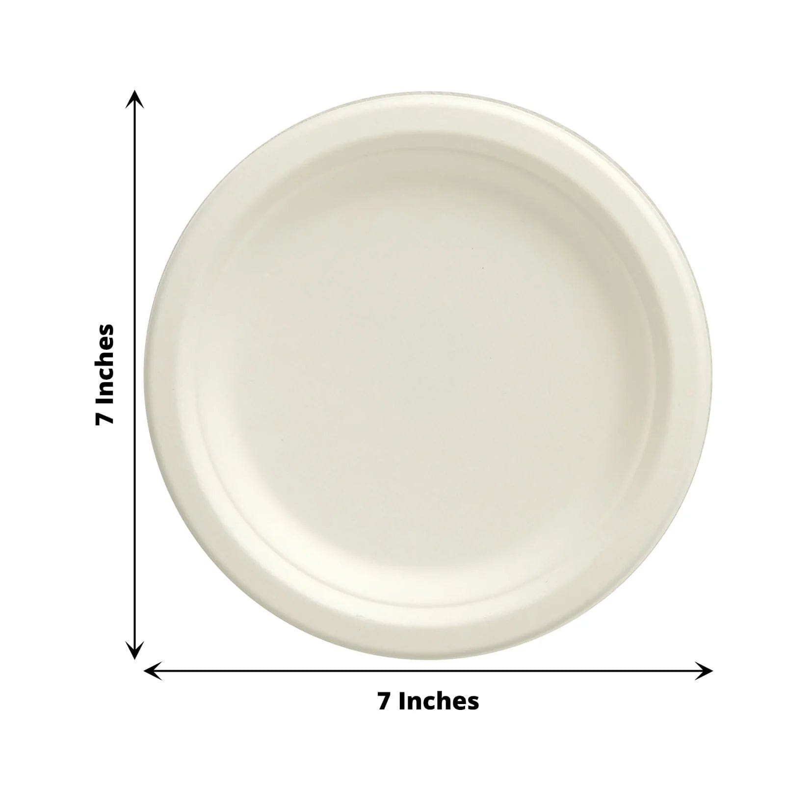 50 White Round Sustainable Bagasse Disposable Salad and Dinner Plates