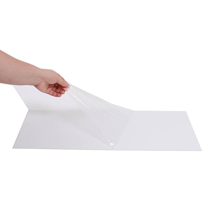 2 White 24x10 in Rectangle Plexiglass Sheets DIY Acrylic Sign Boards