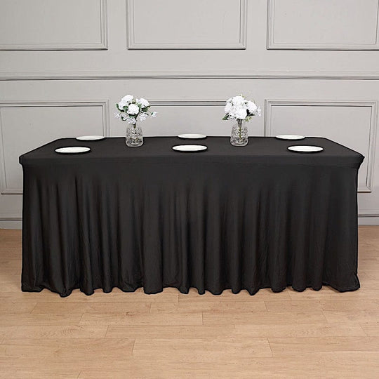 6 feet Fitted Premium Spandex Rectangle Tablecloth Wavy Table Cover