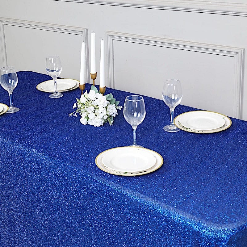 6 feet Fitted Spandex Rectangular Tablecloth Metallic Tinsel Table Cover