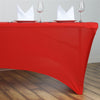 6 ft Red Rectangular Fitted Spandex Tablecloth