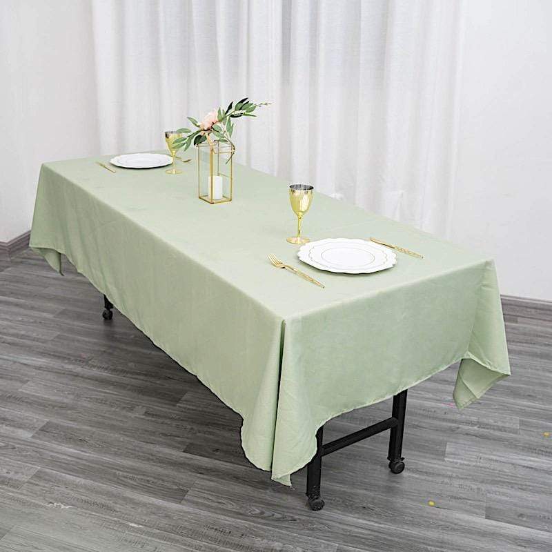60 x 102 inch Beige Polyester Rectangular Tablecloth