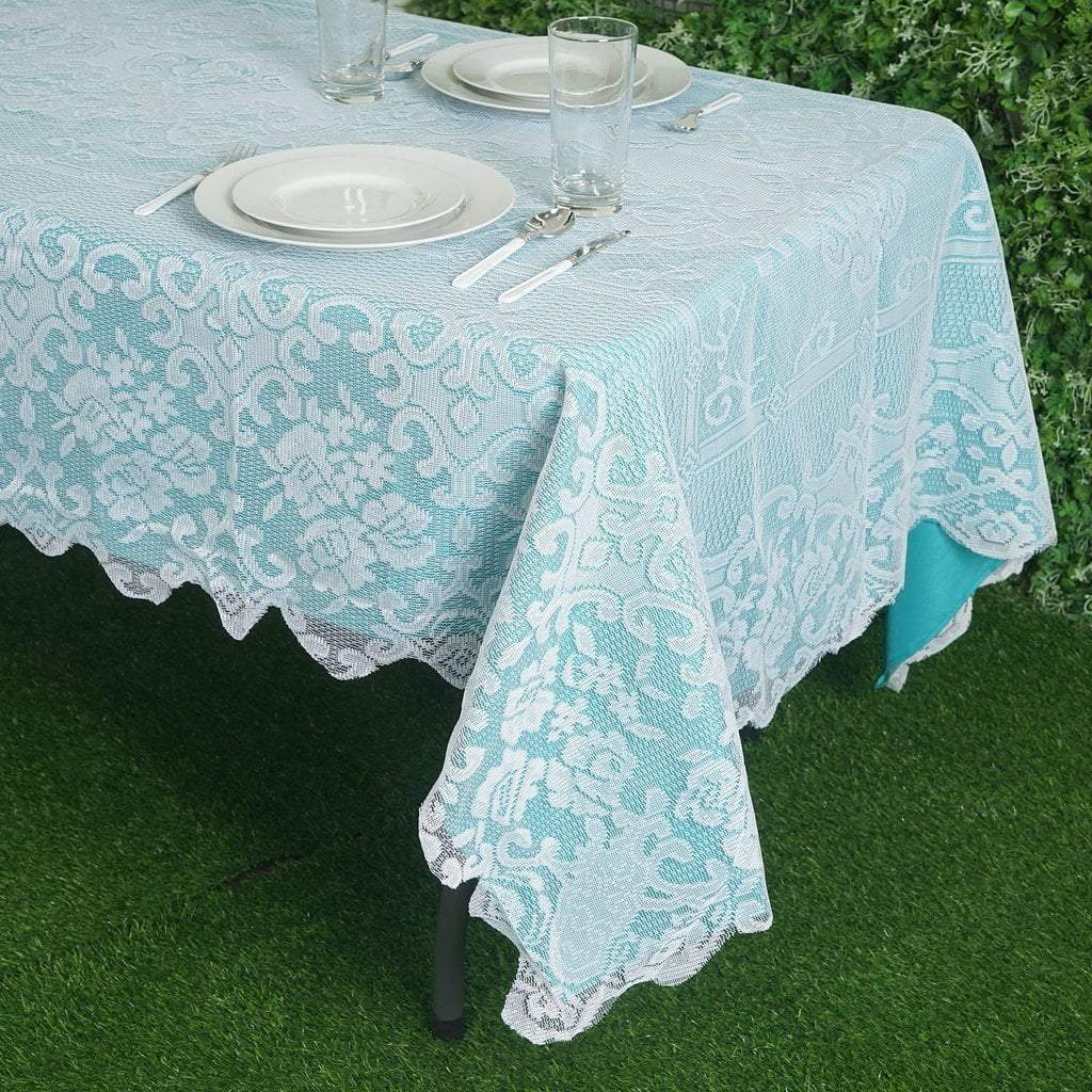 60 x 108 inch Floral Lace Rectangular Tablecloth