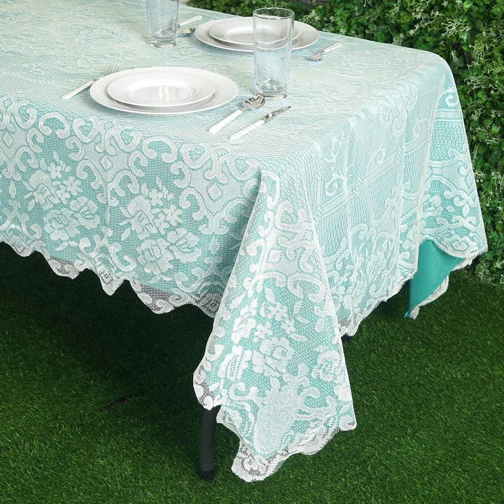 60 x 108 inch Floral Lace Rectangular Tablecloth