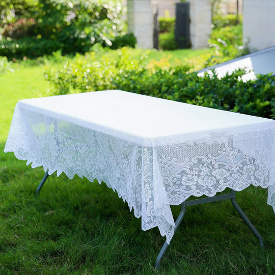 60 x 108 inch Floral Lace Rectangular Tablecloth