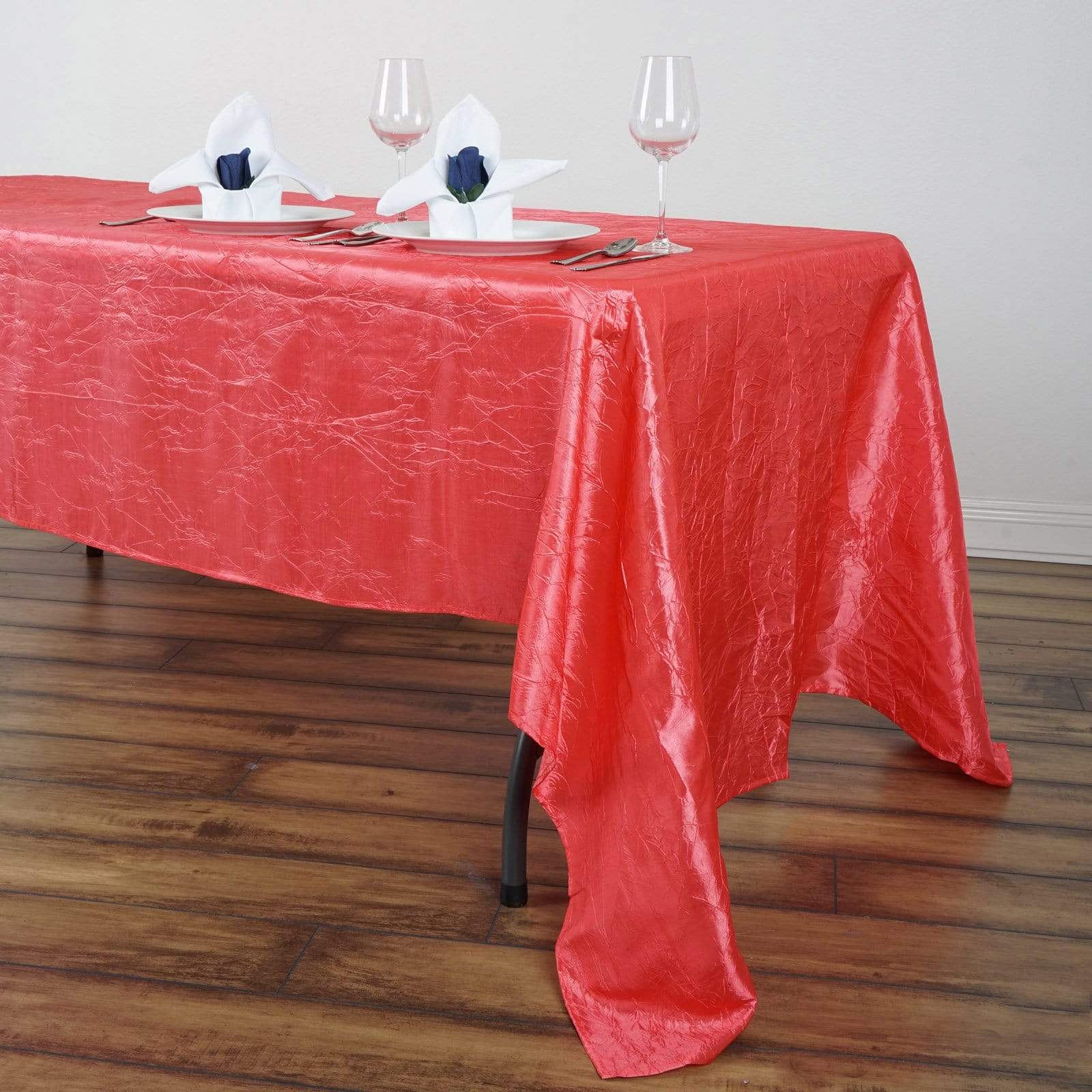 60 x 126 inch Crinkled Crushed Taffeta Rectangular Tablecloth