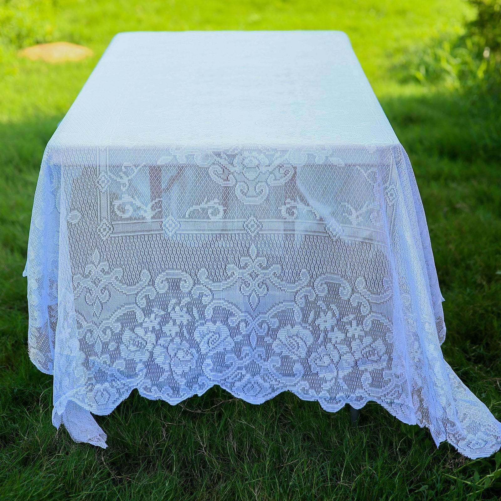 60 x 126 inch Floral Lace Rectangular Tablecloth