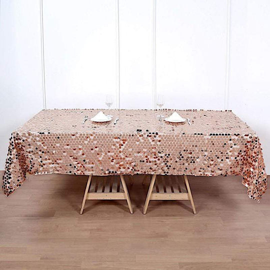 60x102 in Big Payette Sequin Rectangular Tablecloth