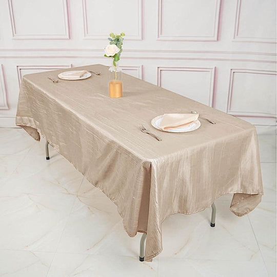 60x102 in Metallic Crinkled Taffeta Rectangular Tablecloth