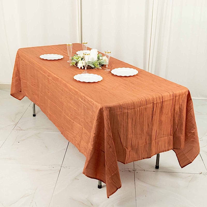 60x102 in Metallic Crinkled Taffeta Rectangular Tablecloth