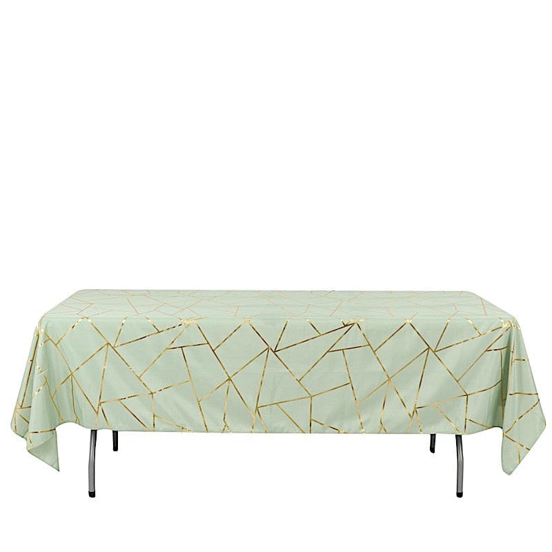 60x102 in Metallic Geometric Design Polyester Rectangle Tablecloth