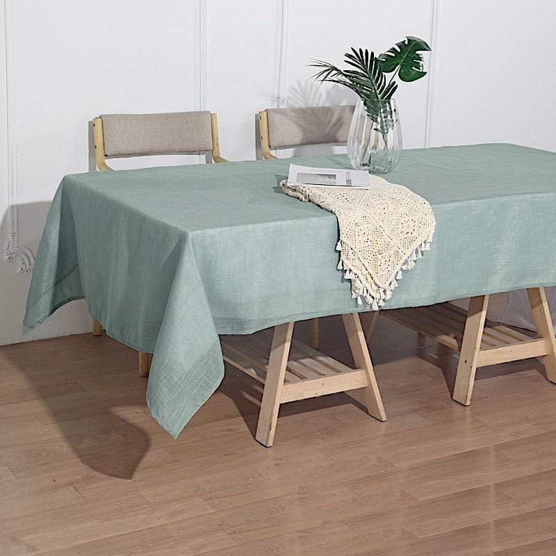 60x102 in Rectangular Premium Polyester Faux Burlap Tablecloth