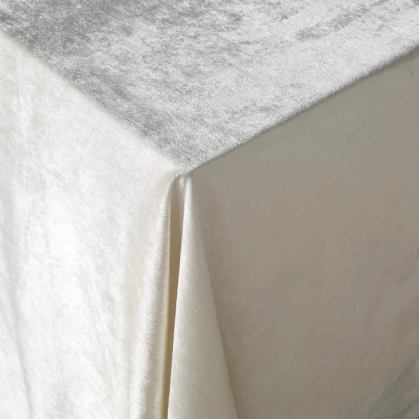60x102 in Ivory Rectangular Premium Velvet Tablecloth
