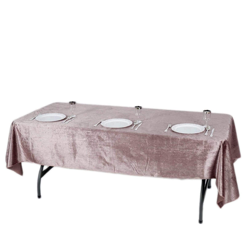 60x102 in Dusty Rose Rectangular Premium Velvet Tablecloth