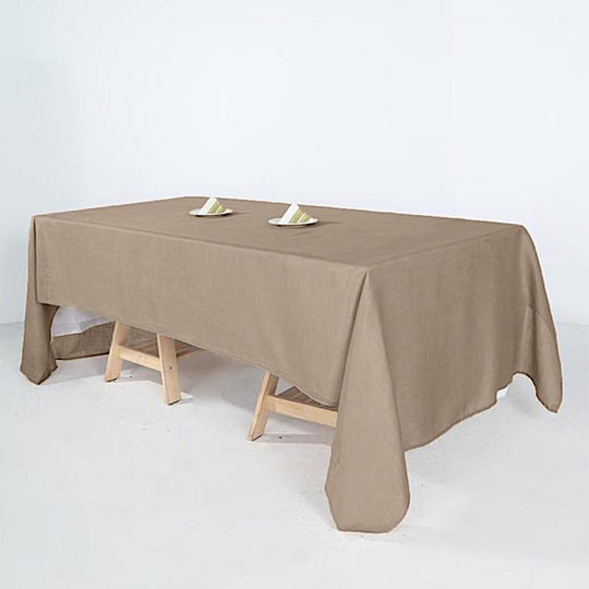 60x126 in Rectangular Premium Polyester Faux Burlap Tablecloth