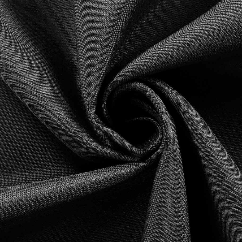72 x 120 inch Black Premium Polyester Rectangular Tablecloth