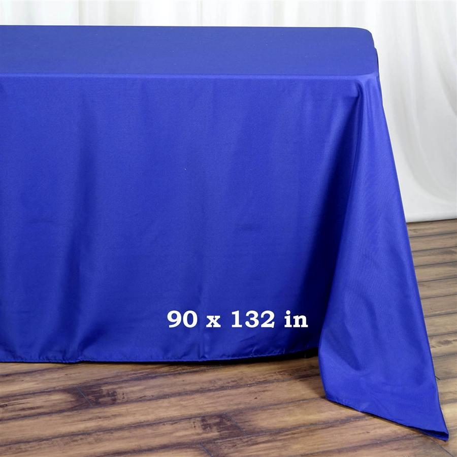 90 x 132 inch Gold Polyester Rectangular Tablecloth