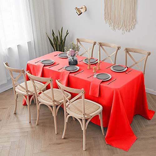 90 x 132 inch Beige Polyester Rectangular Tablecloth