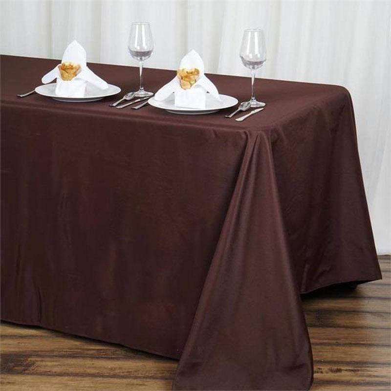90 x 132 inch Silver Polyester Rectangular Tablecloth