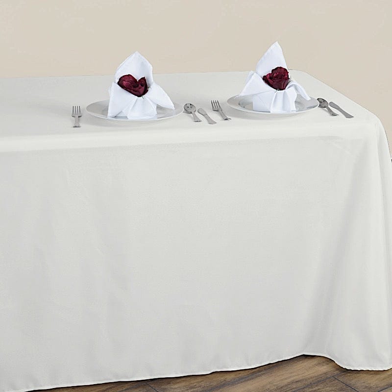 90 x 132 inch Rounded Corners Polyester Rectangular Tablecloth