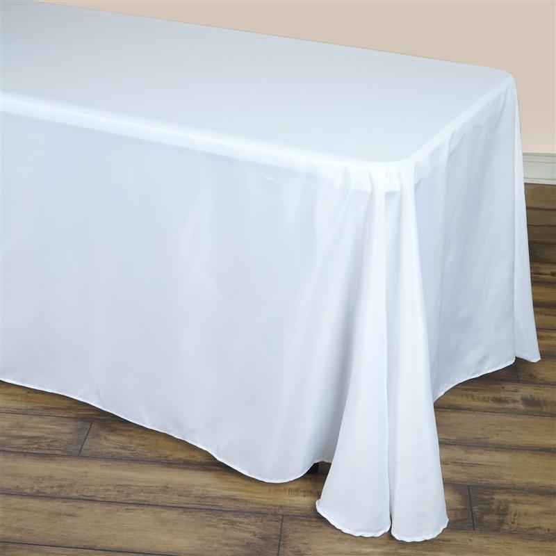 90 x 132 inch Rounded Corners Polyester Rectangular Tablecloth