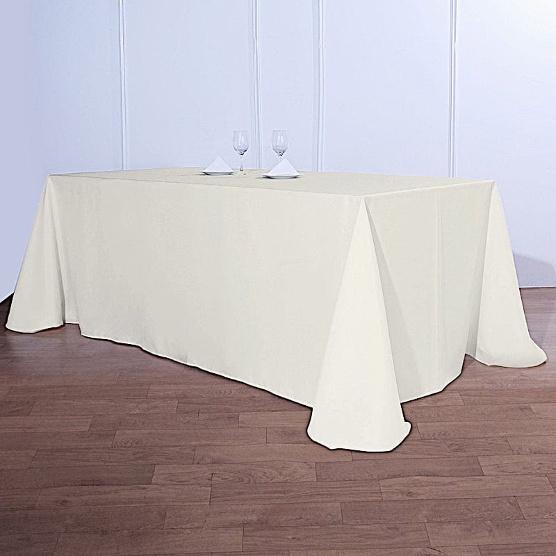90 x 156 inch Turquoise Polyester Rectangular Tablecloth