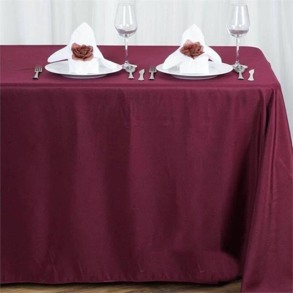 90 x 156 inch Red Polyester Rectangular Tablecloth
