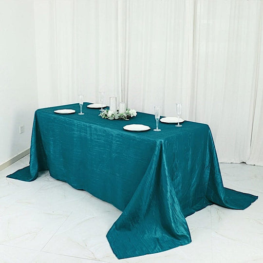 90x132 in Metallic Crinkled Taffeta Rectangular Tablecloth