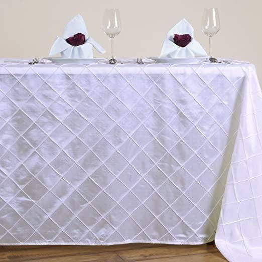 90x132 in Pintuck Rectangular Tablecloth Table Cover Wedding Linens