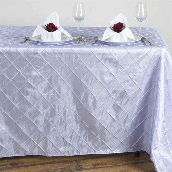 90x132 in Pintuck Rectangular Tablecloth Table Cover Wedding Linens
