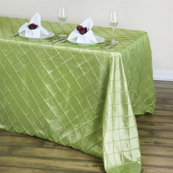 Apple Green Pintuck Tablecloth 90x132"