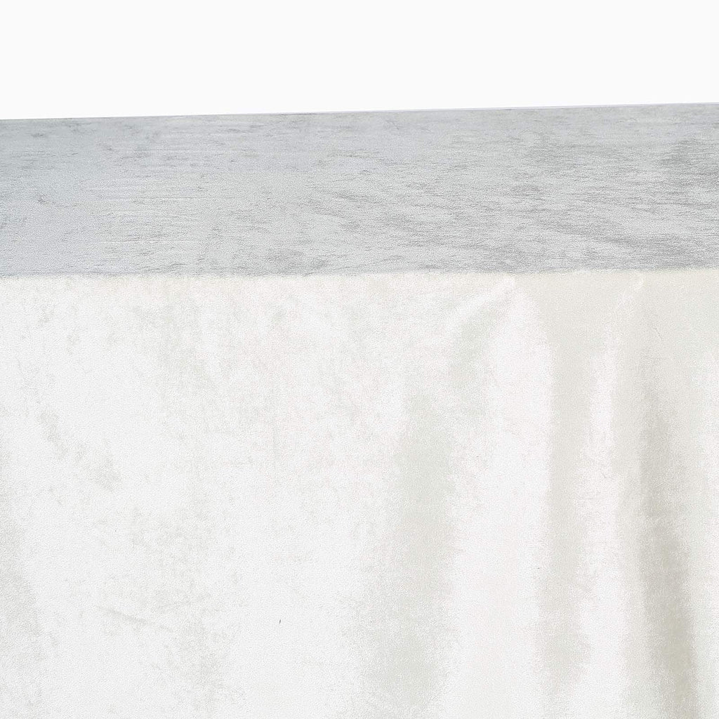 90x132 in Ivory Rectangular Premium Velvet Tablecloth