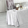 90x132 in Silver Rectangular Premium Velvet Tablecloth