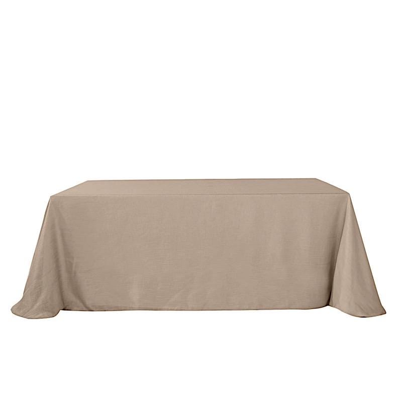 90x132 in Rectangular Premium Polyester Faux Burlap Tablecloth