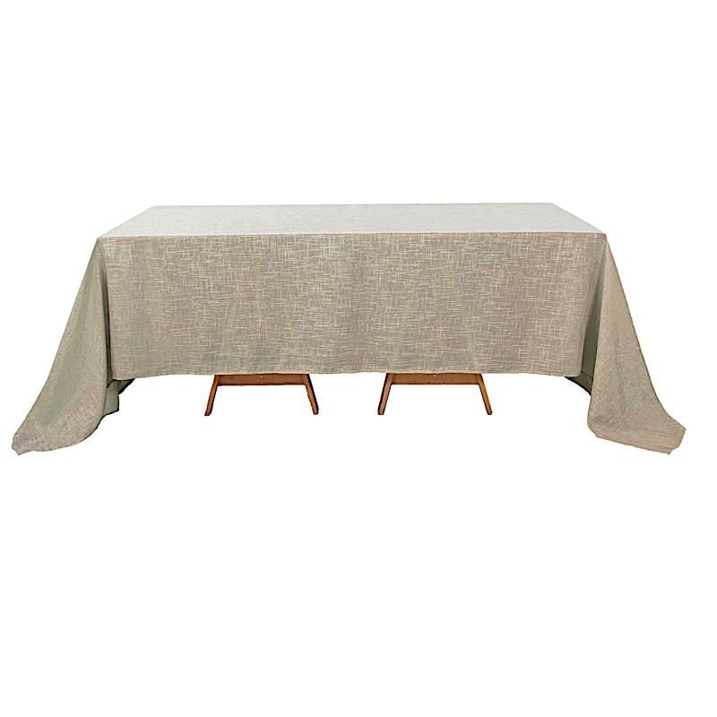 90x132 in Rectangular Premium Polyester Faux Burlap Tablecloth