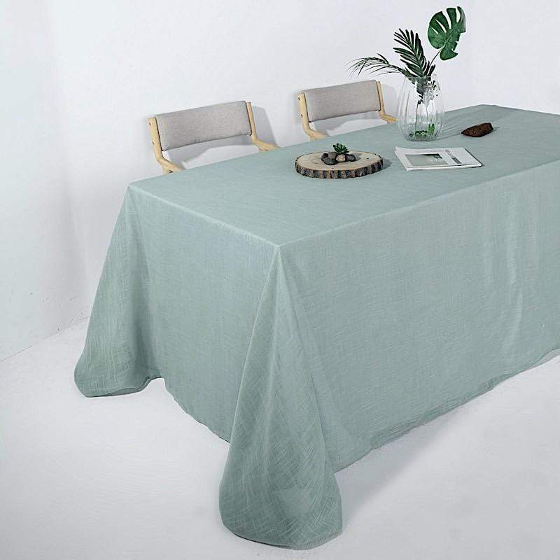 90x132 in Rectangular Premium Polyester Faux Burlap Tablecloth