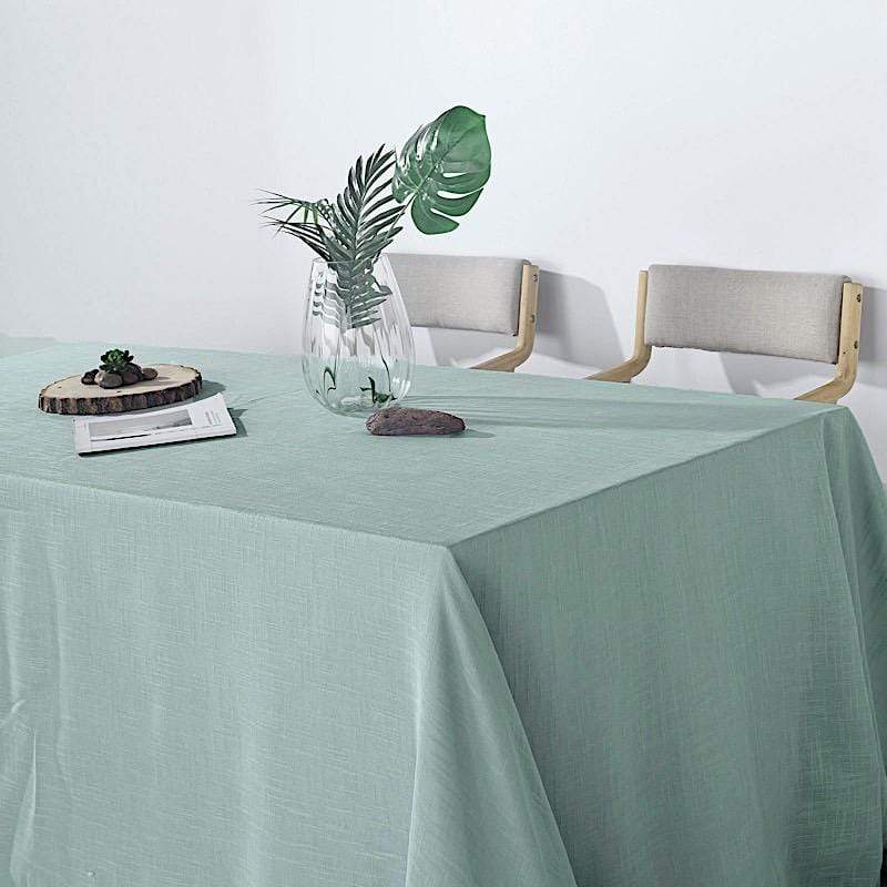 90x132 in Rectangular Premium Polyester Faux Burlap Tablecloth