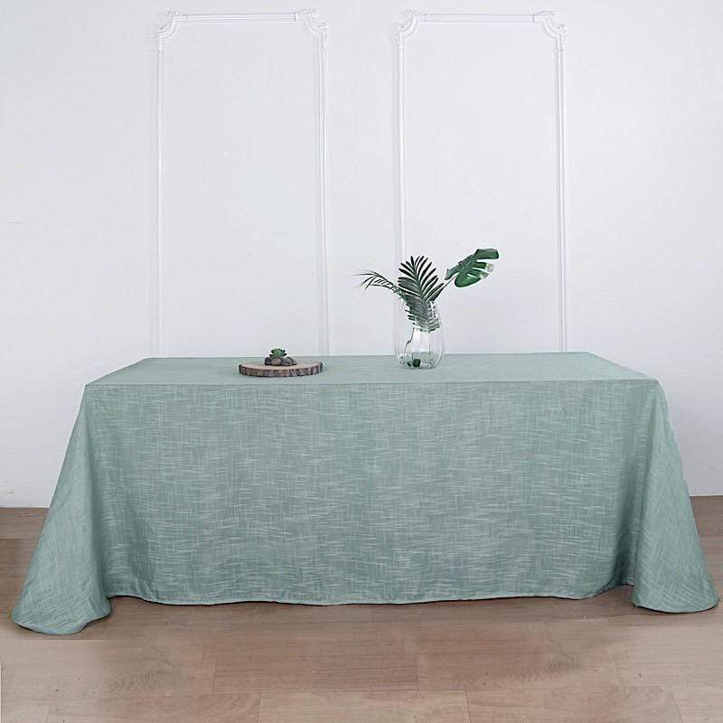 90x132 in Rectangular Premium Polyester Faux Burlap Tablecloth