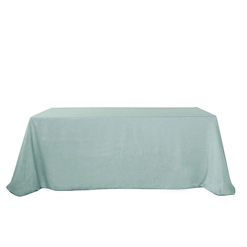 90x132 in Rectangular Premium Polyester Faux Burlap Tablecloth